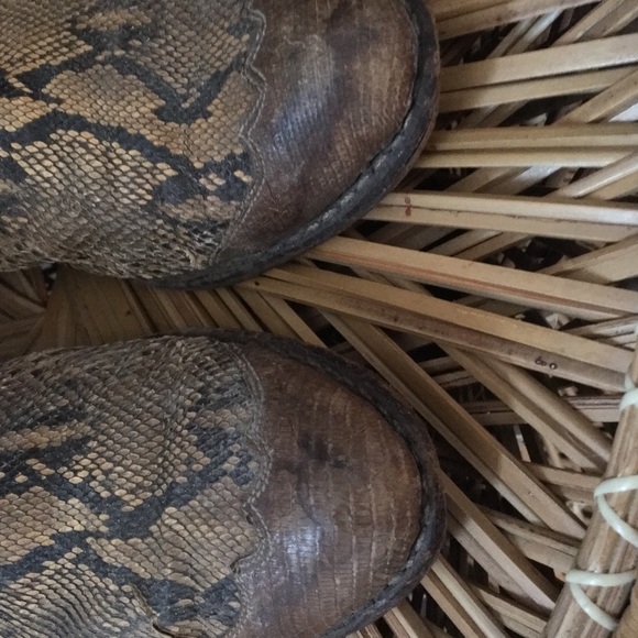 PYTHON Snakeskin mid-calf cowboy boots   9/9.5 - Picture 3 of 8